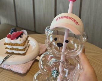 Copo térmico Starbucks Bearista Bear Cup com tampa de morango, edição 2026