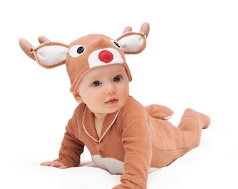 Reindeer Baby Christmas Outfit, Rudolf Costume, Infant Christmas Clothes, Toddler Costume, Baby Christmas Present, First Xmas Dress up