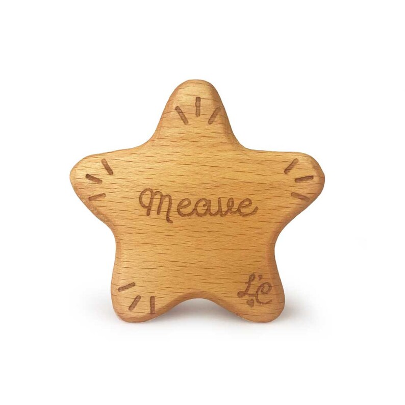 Christmas Organic Wood Star Rattle, PERSONALISED Baby Xmas Present, Australian Made Natural Wooden Toy, First Christmas, Baby Gift Keepsake image 5