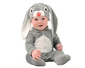 Bunny Baby Boy Halloween Costume, Grey Bunny Baby Outfit, Easter Baby Gift, Bunny Ears, Bunny Hat, Bunny Suit  Kids Dress Up, Unisex Costume