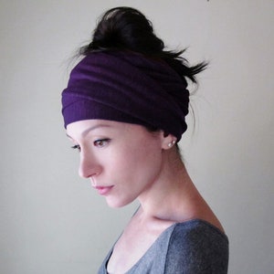 eggplant purple head scarf by ecoshag