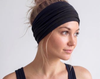 Extra Wide Headband, 50 Colors, Ecoshag Stretch Jersey Hairband, Handmade Yoga Headband, Scrunch Fabric Hairband
