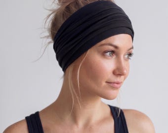 Extra Wide Headband, 50 Colors, Ecoshag Stretch Jersey Hairband, Handmade Yoga Headband, Scrunch Fabric Hairband