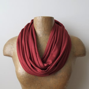 PAPRIKA RED Infinity Scarf, Lightweight EcoShag Jersey Loop Scarf