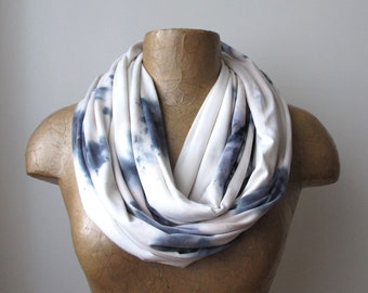 STONE TIE DYE Jersey Infinity Scarf, Neutral Loop Scarf