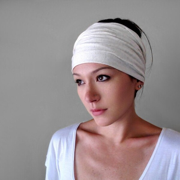 Ivory Kopftuch, EcoShag Kopftuch, Leichter Jersey Kopf wraps für Frauen Teen Girls, Ivory Haar wrap für Frauen, Haarschal, Kopftuch