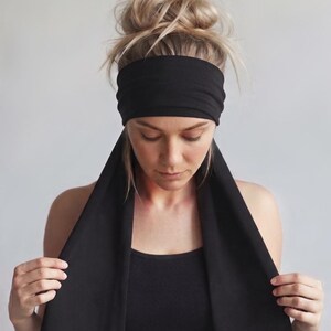 TEAL Jersey Headwrap, Extra Wide Headband Scarf, Super Soft Headscarf for Women, Headwraps for Women image 6