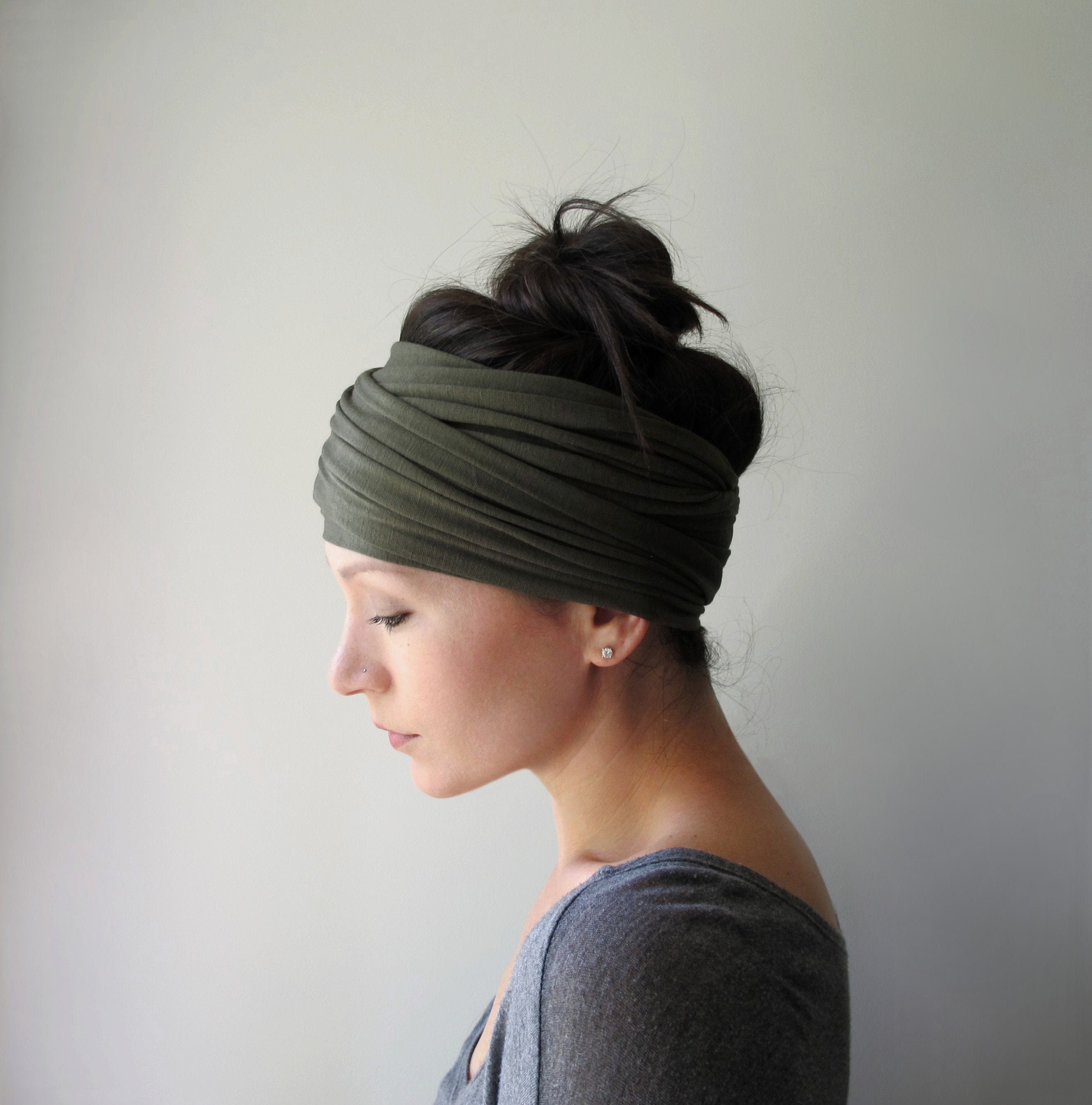 OLIVE GREEN Head Wrap EcoShag Head Scarf for Women Extra Etsy