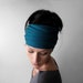 TEAL BLUE Head Scarf, Extra Wide Unisex Head Wrap, EcoShag Hair Scarf, Light Peacock Blue Headscarf, Teal Hair Wrap, Adjustable Headband 