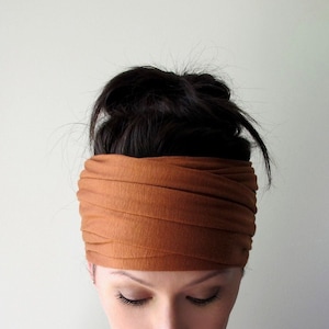 BURNT ORANGE Head Wrap, Extra Wide Hair Scarf, EcoShag Hair Wrap, Orange Headscarf for Women Teen Girl, Dread Lock Hair Wrap, Dreadlock Wrap