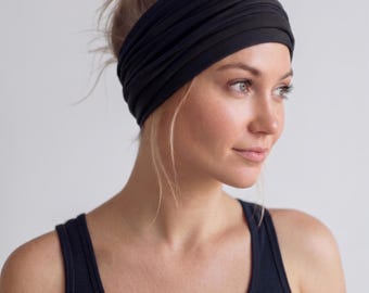 Extra Wide Headband, 50 Colors, Ecoshag Stretch Jersey Hairband, Handmade Yoga Headband, Scrunch Fabric Hairband