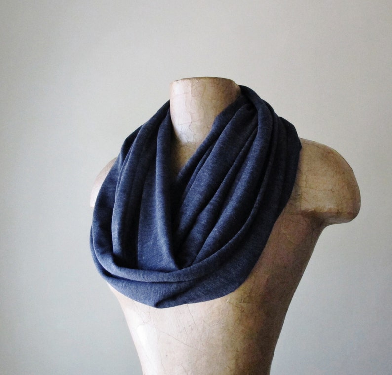 denim blue circle scarf by ecoshag