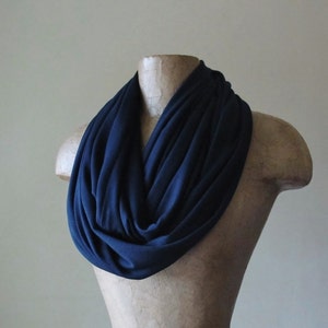 midnight blue loop scarf by ecoshag