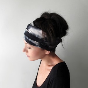 TIE DYE Extra Long Head Scarf - Extra Wide Jersey Headband - Stretch Hair Scarf