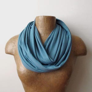 DUSTY TURQUOISE Infinity Scarf, Lightweight Jersey Loop Scarf