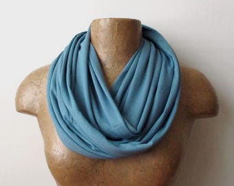 DUSTY TURQUOISE Infinity Scarf, Lightweight Jersey Loop Scarf