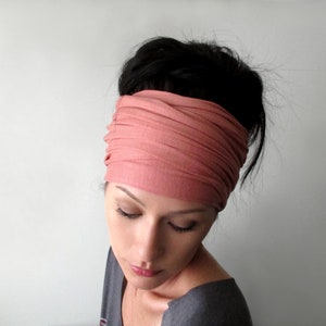 SWEET PEACH Head Scarf: Extra Wide Jersey Hair Wrap