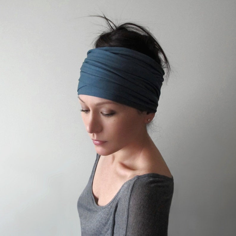 aegean blue head scarf by ecoshag