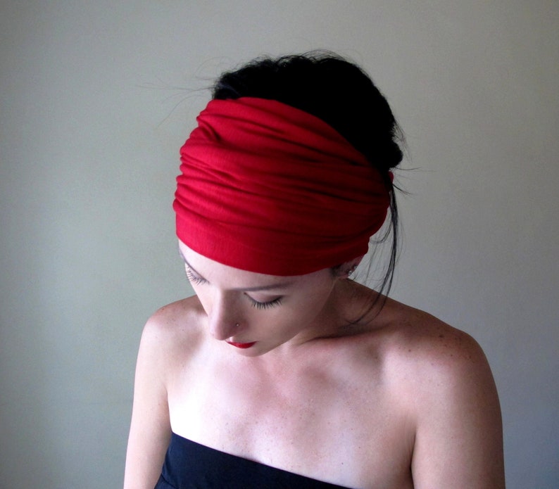 lipstick red head scarf by ecoshag