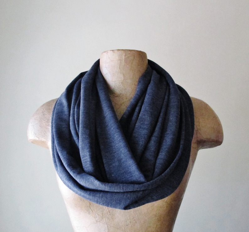 denim blue infinity scarf by ecoshag