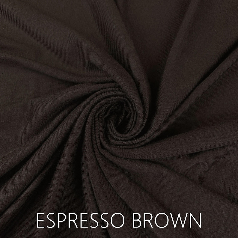 ESPRESSO BROWN Jersey Headscarf, Ecoshag Dark Brown Headband Scarf, Stretch Head Scarf for Women, Handmade Hair Scarf image 2