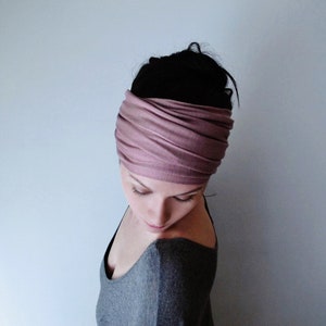 MAUVE PINK Head Scarf, Extra Wide Headscarf, EcoShag Head Wraps for Women & Teen Girls, Jersey Hair Wrap, Dread Lock Hair Wrap, Alopecia