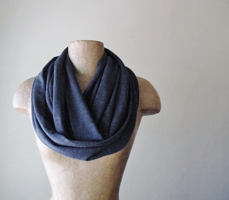 denim blue loop scarf by ecoshag
