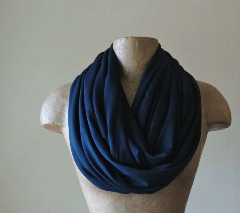 midnight blue infinity scarf by ecoshag