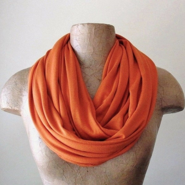 ORANGE Schlauchschal, EcoShag Loop Schal, Jersey Kreis Schal, Mandarine Schal