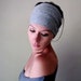 HEATHER GRAY Head Scarf, EcoShag Head Wrap, Extra Wide Jersey Head Scarf, Boho Head Scarf, Turban Headbands for Women, Adjustable Headband 