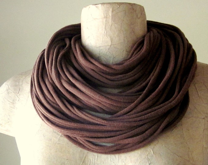 THE STANDARD Cotton Jersey Scarf Necklace in Auburn Brown Etsy