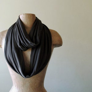 dark brown infinity scarf by ecoshag