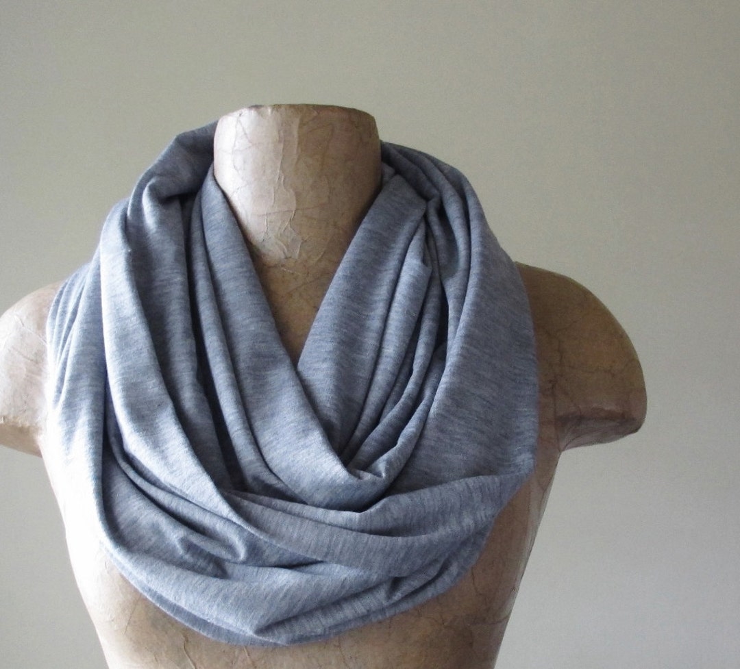 HEATHER GREY Infinity Scarf Handmade Ecoshag Scarf Heather - Etsy