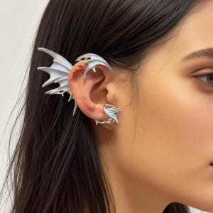 A pair Fish Fin Ear Cuff | Light Purple Electroplated Stainless Steel | Fantasy Cosplay Ear Wrap