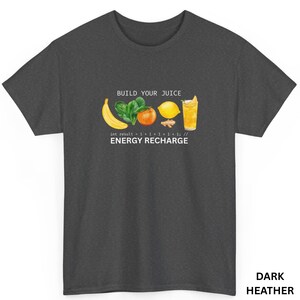 Rolig programmerare energi-t-shirt | Bygg din juice energi-återuppladdning unisex t-shirt | Teknisk support humortröja | Kodning utbrändhet återhämtning gåva