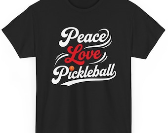 Camiseta de Pickleball "Paz y Amor" / Regalo para amantes del pickleball / Camiseta divertida de pickleball / Camiseta para jugadores de pickleball / Conjunto de pickleball para el fin de semana