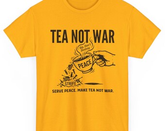 Camiseta "Té, no guerra" / Camiseta divertida para amantes del té / Camiseta gráfica "Paz, amor y té" / Camiseta vintage para tomar té / Regalo para entusiastas del té