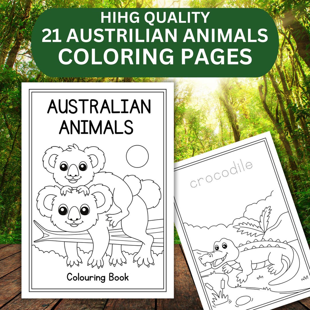 Australian Animals Coloring Pages • Aussie Wildlife Scenes (digital ...