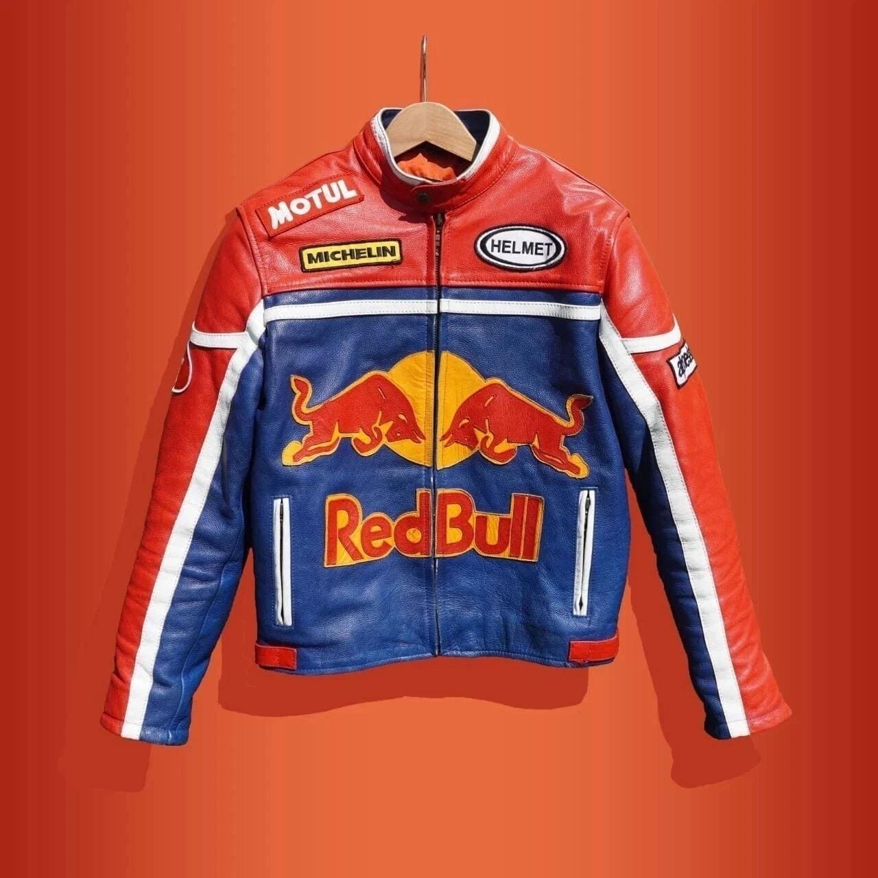Red bull racing leather jacket - Etsy 日本