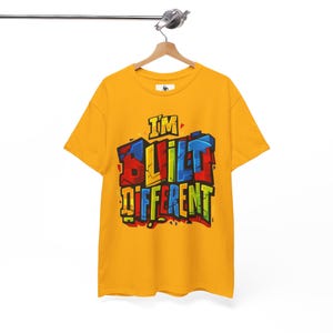 Work Active Casual Crew Neck T-Shirt With I'm Built Different | Inspiration All Season Tee