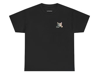 Maglietta con design a forma di gatto piccolo