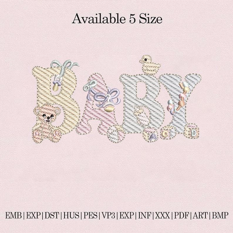 Baby Word Embroidery Design, Cute Baby Shower Embroidery File, Nursery ...