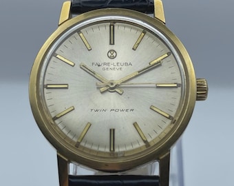 Favre-leuba Geneve Twin Power 4511 51 Manual Winding Vintage Watch