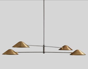 Mid Century Modern Linear Chandelier Light: Dining Table Light