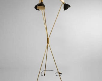 Modern Handmade Mid Century Sputnik Light 3-Arm Brass Tripod Floor Lamp