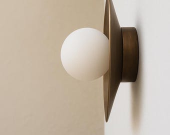 Mid-Century Modern Wall Sconce – Minimalist Glass Globe Lamp