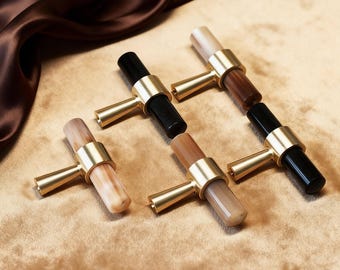 Gałka z rogu wołu z mosiądzu: mosiężne uchwyty do szuflad, luksusowe gałki do komód