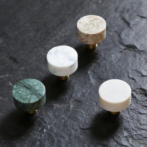Marble Closet Knob: Brass Dresser Knobs, Natural Stone Knobs