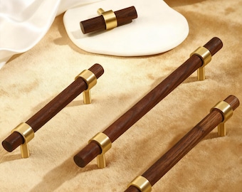 Uchwyty do szafek kuchennych: uchwyty z orzecha włoskiego, uchwyty mosiężne do szaf