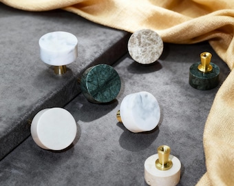 Marble Closet Knob: Brass Dresser Knobs, Natural Stone Knobs